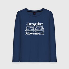 Женский лонгслив хлопок с принтом Junglist Movement в Тюмени, 100% хлопок |  | Тематика изображения на принте: jungle | junglist | junglist movement   одежда для трушных джанглистов | movement | уважающих корни днб.dnb