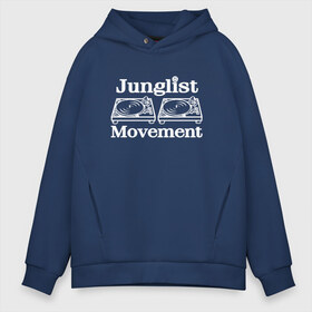 Мужское худи Oversize хлопок с принтом Junglist Movement в Тюмени, френч-терри — 70% хлопок, 30% полиэстер. Мягкий теплый начес внутри —100% хлопок | боковые карманы, эластичные манжеты и нижняя кромка, капюшон на магнитной кнопке | jungle | junglist | junglist movement   одежда для трушных джанглистов | movement | уважающих корни днб.dnb