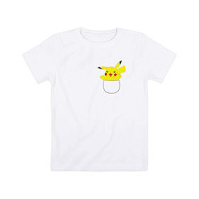 Детская футболка хлопок с принтом Picka Pocket в Тюмени, 100% хлопок | круглый вырез горловины, полуприлегающий силуэт, длина до линии бедер | picka pocket pokemon пикачу покемоны
