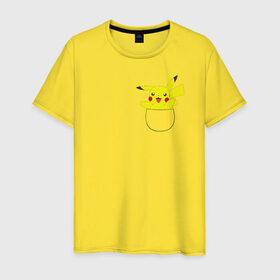 Мужская футболка хлопок с принтом Picka Pocket в Тюмени, 100% хлопок | прямой крой, круглый вырез горловины, длина до линии бедер, слегка спущенное плечо. | picka pocket pokemon пикачу покемоны