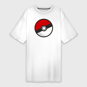 Платье-футболка хлопок с принтом Pokeball в Тюмени,  |  | pokeball покебол покемон pokemon
