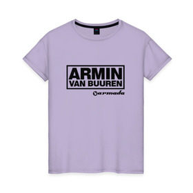 Женская футболка хлопок с принтом Armin van Buuren в Тюмени, 100% хлопок | прямой крой, круглый вырез горловины, длина до линии бедер, слегка спущенное плечо | armada | armin van buuren | trance | армин