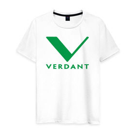 Мужская футболка хлопок с принтом VERDANT в Тюмени, 100% хлопок | прямой крой, круглый вырез горловины, длина до линии бедер, слегка спущенное плечо. | green arrow | vetda | зеленая стрела | оливер