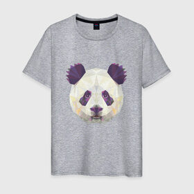 Мужская футболка хлопок с принтом Панда, Голова панды в Тюмени, 100% хлопок | прямой крой, круглый вырез горловины, длина до линии бедер, слегка спущенное плечо. | панда