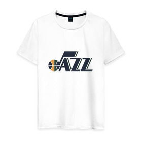 Мужская футболка хлопок с принтом NBA Utah Jazz в Тюмени, 100% хлопок | прямой крой, круглый вырез горловины, длина до линии бедер, слегка спущенное плечо. | Тематика изображения на принте: jazz | nba | utah | баскетбол | джазз | нба | юта