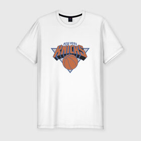 Мужская футболка премиум с принтом NBA NEW YORK Knicks в Тюмени, 92% хлопок, 8% лайкра | приталенный силуэт, круглый вырез ворота, длина до линии бедра, короткий рукав | Тематика изображения на принте: knicks | nba | nba new york knicks 2015 basketballбаскетбол | new york
