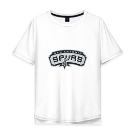 Мужская футболка хлопок Oversize с принтом NBA SAN ANTONIO SPURS в Тюмени, 100% хлопок | свободный крой, круглый ворот, “спинка” длиннее передней части | 