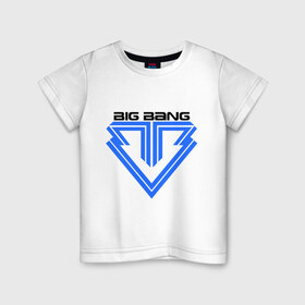 Детская футболка хлопок с принтом Big bang logo в Тюмени, 100% хлопок | круглый вырез горловины, полуприлегающий силуэт, длина до линии бедер | big bang | g dragon | k pop | биг бенг | кей поп | корея
