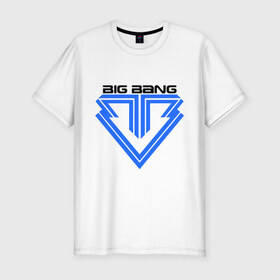 Мужская футболка премиум с принтом Big bang logo в Тюмени, 92% хлопок, 8% лайкра | приталенный силуэт, круглый вырез ворота, длина до линии бедра, короткий рукав | Тематика изображения на принте: big bang | g dragon | k pop | биг бенг | кей поп | корея