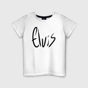Детская футболка хлопок с принтом Elvis Aaron Presley в Тюмени, 100% хлопок | круглый вырез горловины, полуприлегающий силуэт, длина до линии бедер | Тематика изображения на принте: elvis aaron presley элвис пресли