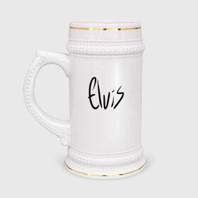 Кружка пивная с принтом Elvis Aaron Presley в Тюмени,  керамика (Материал выдерживает высокую температуру, стоит избегать резкого перепада температур) |  объем 630 мл | elvis aaron presley элвис пресли