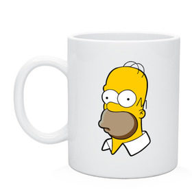Кружка с принтом Homer в Тюмени, керамика | объем — 330 мл, диаметр — 80 мм. Принт наносится на бока кружки, можно сделать два разных изображения | homer simpson симпсоны барт гомер