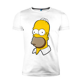 Мужская футболка премиум с принтом Homer в Тюмени, 92% хлопок, 8% лайкра | приталенный силуэт, круглый вырез ворота, длина до линии бедра, короткий рукав | homer simpson симпсоны барт гомер