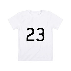 Детская футболка хлопок с принтом Number 23 Jordan, Lebron в Тюмени, 100% хлопок | круглый вырез горловины, полуприлегающий силуэт, длина до линии бедер | jordan