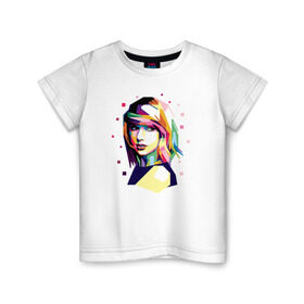 Детская футболка хлопок с принтом Taylor Swift в Тюмени, 100% хлопок | круглый вырез горловины, полуприлегающий силуэт, длина до линии бедер | Тематика изображения на принте: taylor swift | музыка | тэйлор свифт