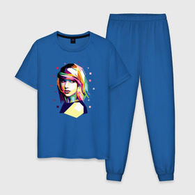 Мужская пижама хлопок с принтом Taylor Swift в Тюмени, 100% хлопок | брюки и футболка прямого кроя, без карманов, на брюках мягкая резинка на поясе и по низу штанин
 | taylor swift | музыка | тэйлор свифт