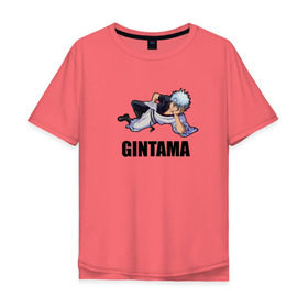 Мужская футболка хлопок Oversize с принтом Gintama в Тюмени, 100% хлопок | свободный крой, круглый ворот, “спинка” длиннее передней части | Тематика изображения на принте: gintama саката гинтокиgintama | gintoki | sakatа | гинтама | гинтоки | саката