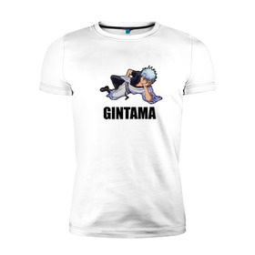 Мужская футболка премиум с принтом Gintama в Тюмени, 92% хлопок, 8% лайкра | приталенный силуэт, круглый вырез ворота, длина до линии бедра, короткий рукав | Тематика изображения на принте: gintama саката гинтокиgintama | gintoki | sakatа | гинтама | гинтоки | саката