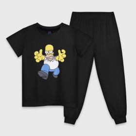 Детская пижама хлопок с принтом Angry Homer в Тюмени, 100% хлопок |  брюки и футболка прямого кроя, без карманов, на брюках мягкая резинка на поясе и по низу штанин
 | Тематика изображения на принте: angry homer simpson симпсон злой гомер барт