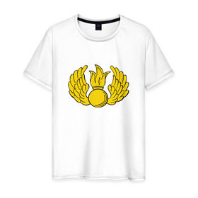 Мужская футболка хлопок с принтом Воздушно-десантные войска в Тюмени, 100% хлопок | прямой крой, круглый вырез горловины, длина до линии бедер, слегка спущенное плечо. | 