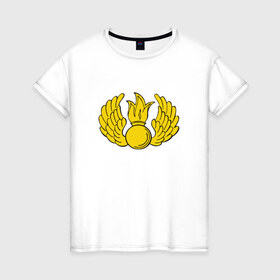 Женская футболка хлопок с принтом Воздушно-десантные войска в Тюмени, 100% хлопок | прямой крой, круглый вырез горловины, длина до линии бедер, слегка спущенное плечо | 