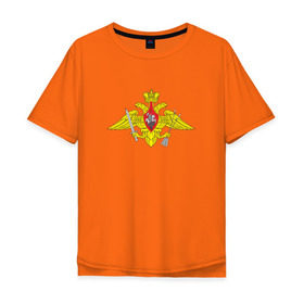 Мужская футболка хлопок Oversize с принтом РВСН средняя в Тюмени, 100% хлопок | свободный крой, круглый ворот, “спинка” длиннее передней части | армия | военный | войска | вооруженные | рвсн средняя | силы | служба | эмблема