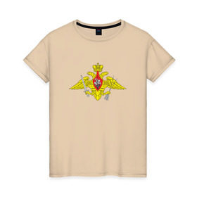 Женская футболка хлопок с принтом РВСН средняя в Тюмени, 100% хлопок | прямой крой, круглый вырез горловины, длина до линии бедер, слегка спущенное плечо | армия | военный | войска | вооруженные | рвсн средняя | силы | служба | эмблема