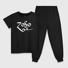 Детская пижама хлопок с принтом Led Zeppelin в Тюмени, 100% хлопок |  брюки и футболка прямого кроя, без карманов, на брюках мягкая резинка на поясе и по низу штанин
 | led zeppelin music лэд зепплин