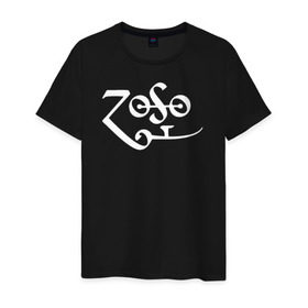 Мужская футболка хлопок с принтом Led Zeppelin в Тюмени, 100% хлопок | прямой крой, круглый вырез горловины, длина до линии бедер, слегка спущенное плечо. | led zeppelin music лэд зепплин