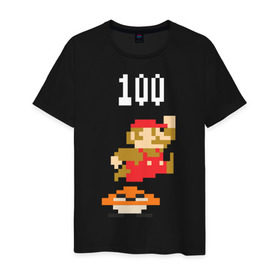 Мужская футболка хлопок с принтом Mario в Тюмени, 100% хлопок | прямой крой, круглый вырез горловины, длина до линии бедер, слегка спущенное плечо. | nintendo | марио | нинтендо