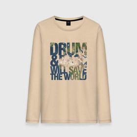 Мужской лонгслив хлопок с принтом Drum&Bass Will Save The World в Тюмени, 100% хлопок |  | Тематика изображения на принте: dnb | джангл | днб | драм н бейс