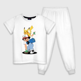 Детская пижама хлопок с принтом Пикачу в Тюмени, 100% хлопок |  брюки и футболка прямого кроя, без карманов, на брюках мягкая резинка на поясе и по низу штанин
 | Тематика изображения на принте: 