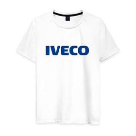 Мужская футболка хлопок с принтом Iveco в Тюмени, 100% хлопок | прямой крой, круглый вырез горловины, длина до линии бедер, слегка спущенное плечо. | ивеко