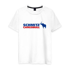 Мужская футболка хлопок с принтом Schmitz в Тюмени, 100% хлопок | прямой крой, круглый вырез горловины, длина до линии бедер, слегка спущенное плечо. | 