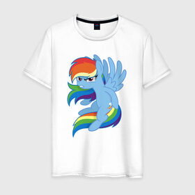 Мужская футболка хлопок с принтом Rainbow Dash Angry в Тюмени, 100% хлопок | прямой крой, круглый вырез горловины, длина до линии бедер, слегка спущенное плечо. | friendship is magic | my little pony | rainbow dash