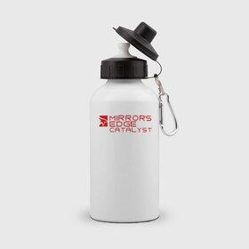 Бутылка спортивная с принтом Mirror`s edge в Тюмени, металл | емкость — 500 мл, в комплекте две пластиковые крышки и карабин для крепления | Тематика изображения на принте: 