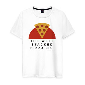 Мужская футболка хлопок с принтом The Well Stacked Pizza в Тюмени, 100% хлопок | прямой крой, круглый вырез горловины, длина до линии бедер, слегка спущенное плечо. | grandtheftauto | lossantos | pizza | sanandreas | забегаловки в grand theft auto: san andreasgta