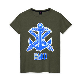 Женская футболка хлопок с принтом Военно-морской флот в Тюмени, 100% хлопок | прямой крой, круглый вырез горловины, длина до линии бедер, слегка спущенное плечо | андреевский | армия | вмф | военно морской | море | моряк | служба | флаг | флот | якорь
