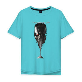 Мужская футболка хлопок Oversize с принтом Терминатор в Тюмени, 100% хлопок | свободный крой, круглый ворот, “спинка” длиннее передней части | Тематика изображения на принте: genisys | terminator | арнольд | генезис | терминатор | шварцнеггер