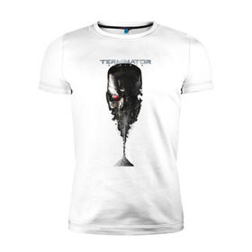 Мужская футболка премиум с принтом Терминатор в Тюмени, 92% хлопок, 8% лайкра | приталенный силуэт, круглый вырез ворота, длина до линии бедра, короткий рукав | genisys | terminator | арнольд | генезис | терминатор | шварцнеггер