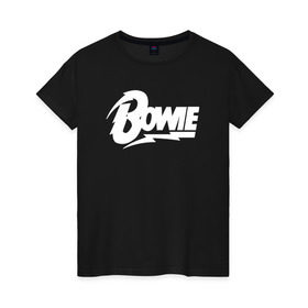 Женская футболка хлопок с принтом David Bowie в Тюмени, 100% хлопок | прямой крой, круглый вырез горловины, длина до линии бедер, слегка спущенное плечо | david bowie | дэвид боуи