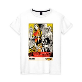Женская футболка хлопок с принтом Убить Билла Арт в Тюмени, 100% хлопок | прямой крой, круглый вырез горловины, длина до линии бедер, слегка спущенное плечо | тарантино