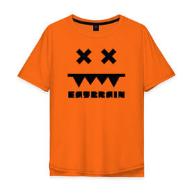 Мужская футболка хлопок Oversize с принтом Eatbrain Logo в Тюмени, 100% хлопок | свободный крой, круглый ворот, “спинка” длиннее передней части | eatbrain | music | для любителей жирного neurofunk звучания.drum