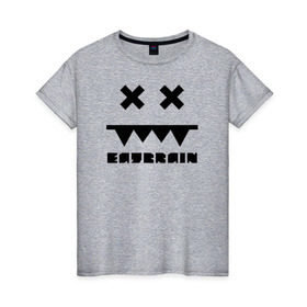 Женская футболка хлопок с принтом Eatbrain Logo в Тюмени, 100% хлопок | прямой крой, круглый вырез горловины, длина до линии бедер, слегка спущенное плечо | eatbrain | music | для любителей жирного neurofunk звучания.drum