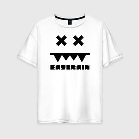 Женская футболка хлопок Oversize с принтом Eatbrain Logo в Тюмени, 100% хлопок | свободный крой, круглый ворот, спущенный рукав, длина до линии бедер
 | eatbrain | music | для любителей жирного neurofunk звучания.drum