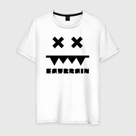 Мужская футболка хлопок с принтом Eatbrain Logo в Тюмени, 100% хлопок | прямой крой, круглый вырез горловины, длина до линии бедер, слегка спущенное плечо. | eatbrain | music | для любителей жирного neurofunk звучания.drum