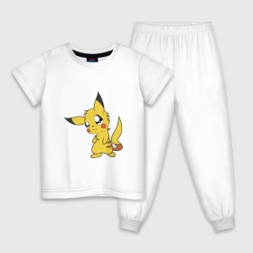 Детская пижама хлопок с принтом Пикачу в Тюмени, 100% хлопок |  брюки и футболка прямого кроя, без карманов, на брюках мягкая резинка на поясе и по низу штанин
 | 