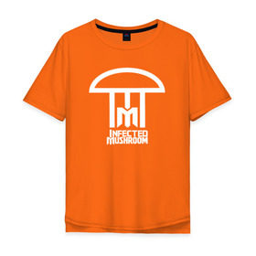 Мужская футболка хлопок Oversize с принтом Inficted Mushroom в Тюмени, 100% хлопок | свободный крой, круглый ворот, “спинка” длиннее передней части | Тематика изображения на принте: goa | infected mushroom | psytrance