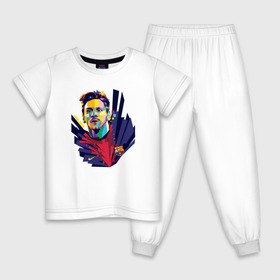 Детская пижама хлопок с принтом Лионель Месси в Тюмени, 100% хлопок |  брюки и футболка прямого кроя, без карманов, на брюках мягкая резинка на поясе и по низу штанин
 | месси