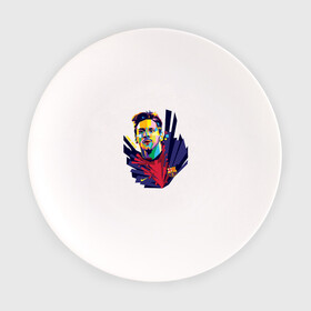 Тарелка с принтом Лионель Месси в Тюмени, фарфор | диаметр - 210 мм
диаметр для нанесения принта - 120 мм | месси